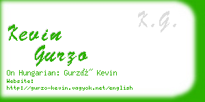 kevin gurzo business card